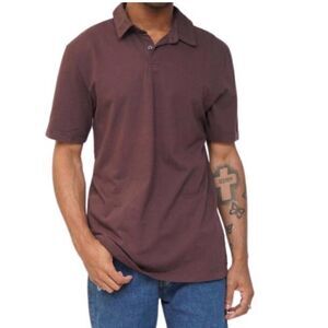 James Perse Dahlia Brown Standard Polo 100% Cotton Shirt Size 5 or XXL